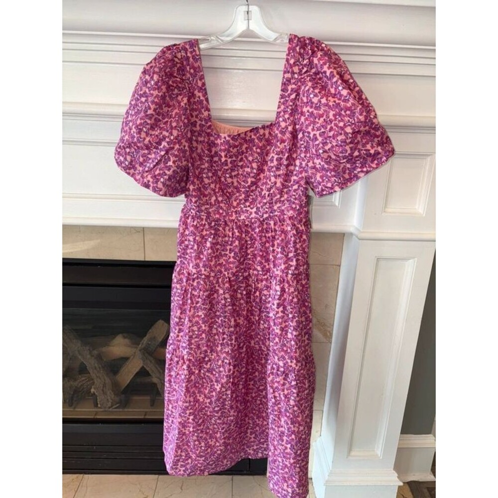 Nwt Hyacinth House Pink Multi Floral Estella Midi Dress Sz Small